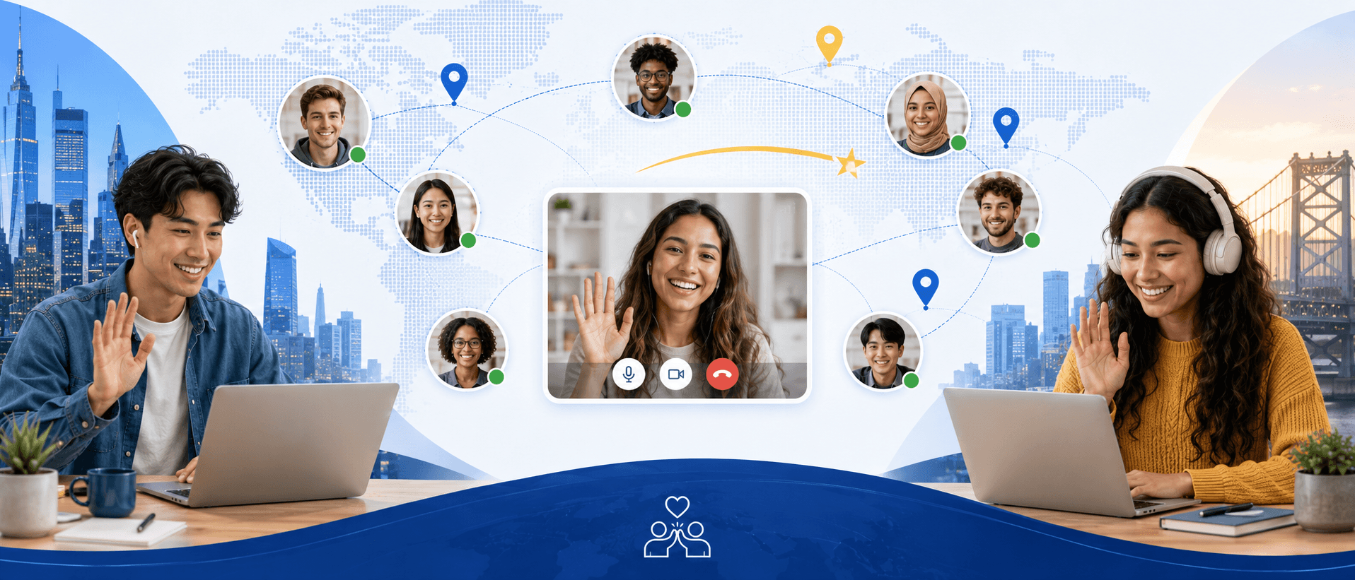 People across America connecting through Penpal America text, voice, and video conversations